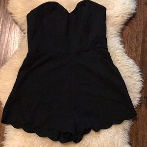 Black Strapless Shorts Romper!